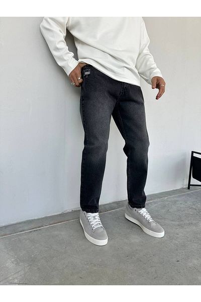 Gambocci Men's Boyfriend High Waist Ankle Length Denim Pants