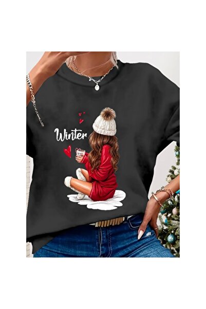 Omarı New Year's Special Patterned Long Sleeve Viscose Blouse