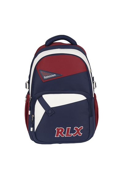 Relaxion New Season Navy Blue-Burgundy Premium School Backpack with Pen Holder 1510
