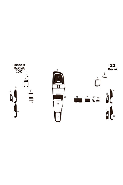 Marscockpitdesign نيسان ماكسيما وحدة التحكم-توبوردو 2000-2004 22 قطعة