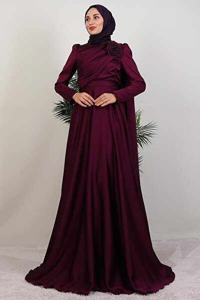 giz astore Alaz Saten Gül Abiye Mor