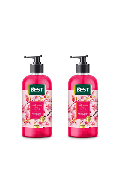 ECOBEST صابون سائل برائحة زهرة الكرز الياباني 400 مل (عبوة من قطعتين)