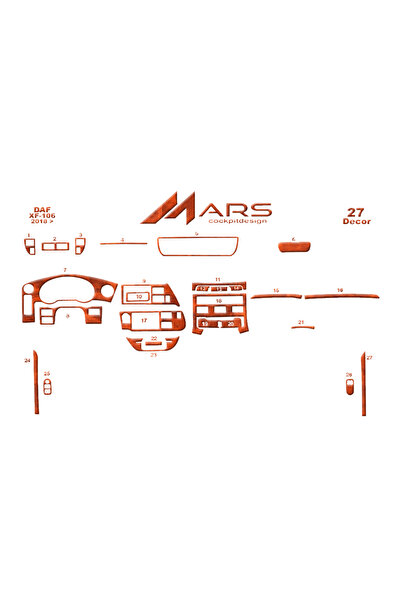 Marscockpitdesign Daf XF 106 كونسول-توربيدو 2018- 27 قطعة