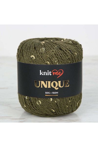 knitme Πλεκτό νήμα με παγιέτες χακί