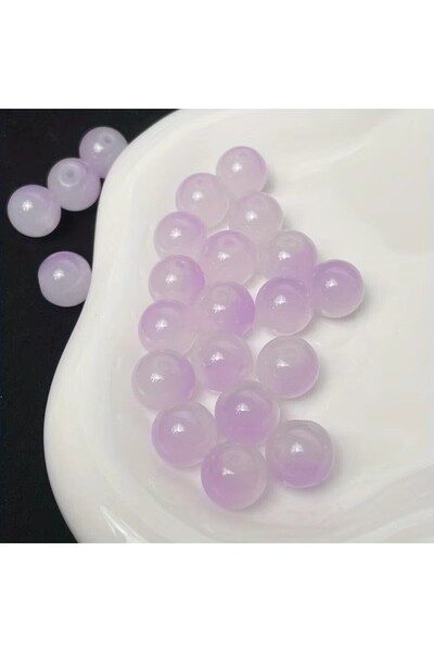 Choice4 8mm Purple 8mm/50pcs Sweet Style Dual Color Glass Loose Beads For Han...