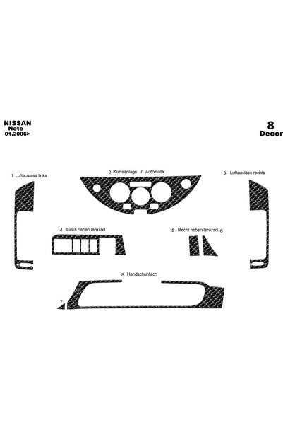 Marscockpitdesign نيسان نوت كونسول-توربيد 2006 8 قطع