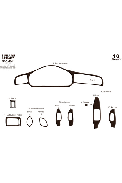 Marscockpitdesign سوبارو ليجاسي وحدة التحكم-توبوردو 1999-2004 10 قطع