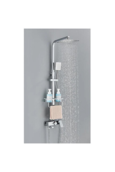 Rain Drop De la Robinetul Meu Coloana de dus, cu 3 functii curgere apa, baterie cada si dus, para dus 25x25 cm, crom
