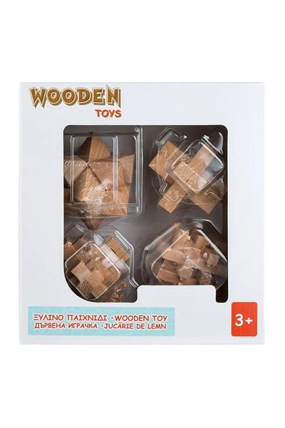 divendi-ro Logic Wooden Puzzle, 4 3D Shapes, 54 pieces