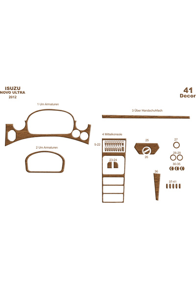 Marscockpitdesign ايسوزو نوفو لوكس كونسول-توربيدو 2012 41 قطعة