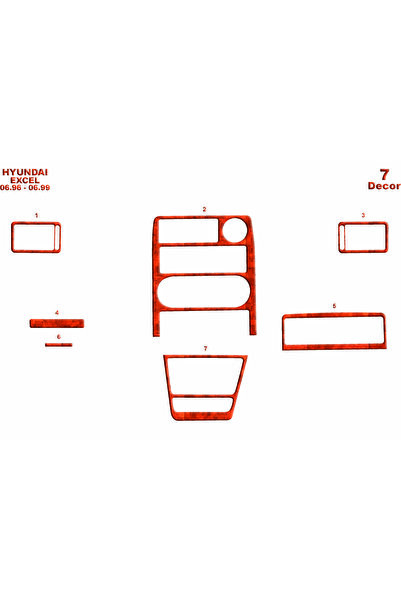 Marscockpitdesign هيونداي اكسل وحدة التحكم-توبيردو 1996-1999 7 قطع