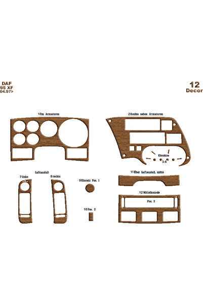Marscockpitdesign Daf 95 XF وحدة التحكم-توبسيد 1997 12 قطعة