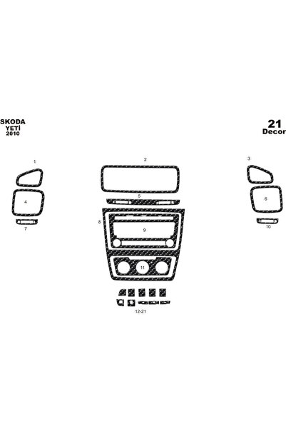 Marscockpitdesign سكودا يتي وحدة التحكم-تغليف التوربو 2010 21 قطعة