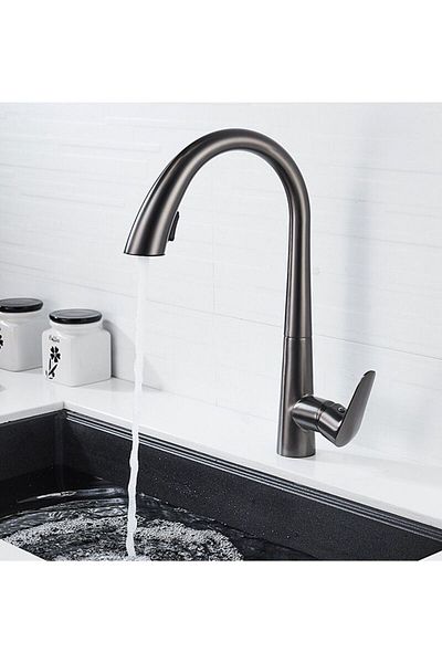 Rain Drop De la Robinetul Meu Kitchen Faucet with Pull-out Shower, 40 cm, gray