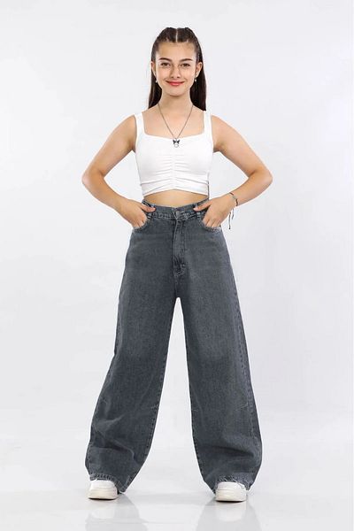 Pantulux Girls' 100% Cotton Baggy Wide Trousers