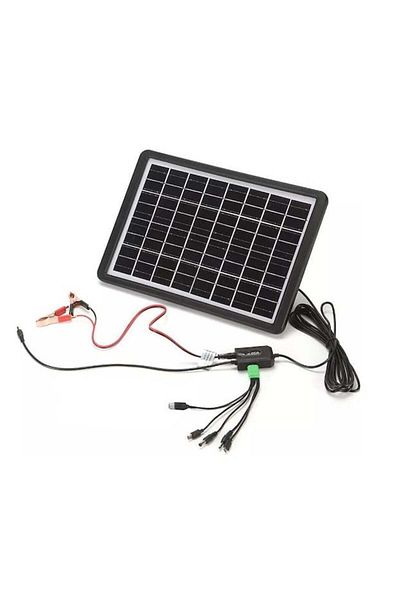 divendi-ro 15W portable solar panel, GD-120, IP65, with device charging sockets, ABS, 37x26 cm, black