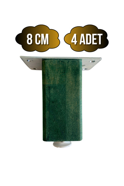 GOLDENWOODEN Podesivi drveni nogovi za stol i ormarić Castle (ZELENI) (BUKVA/...