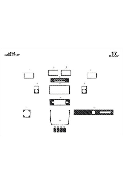 Marscockpitdesign لادا جيجولي 2107 كونسول-توربيدو 17 قطعة