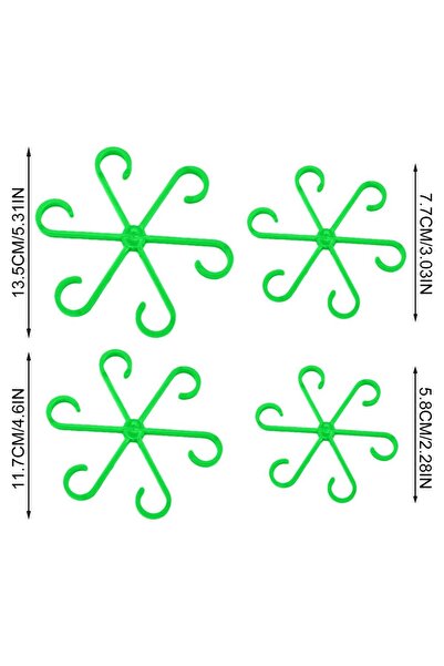 Choice1 مجموعة من 4 قطع خضراء، 4 قطع من مشابك دعم النباتات المتسلقة، مجموعة س...