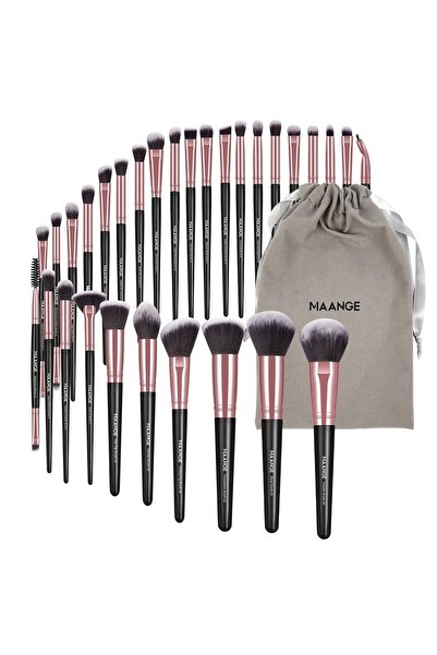 Choice7 مجموعة فرش مكياج احترافية من مانج، مكونة من 30 قطعة، من كريم الأساس، وخافي العيوب، وظلال العيون، وبودرة أحمر الخدود، باللون الأسود الذهبي