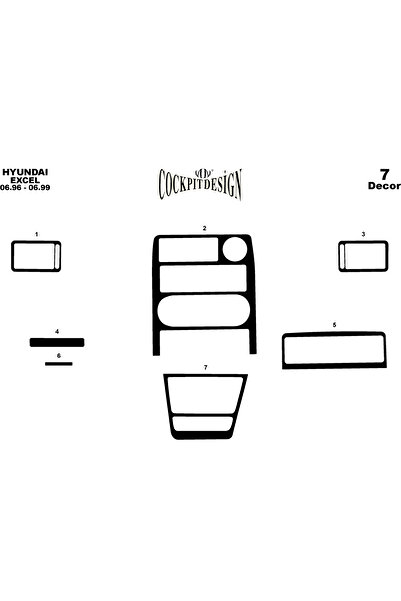 Marscockpitdesign هيونداي اكسل وحدة التحكم-توبيردو 1996-1999 7 قطع