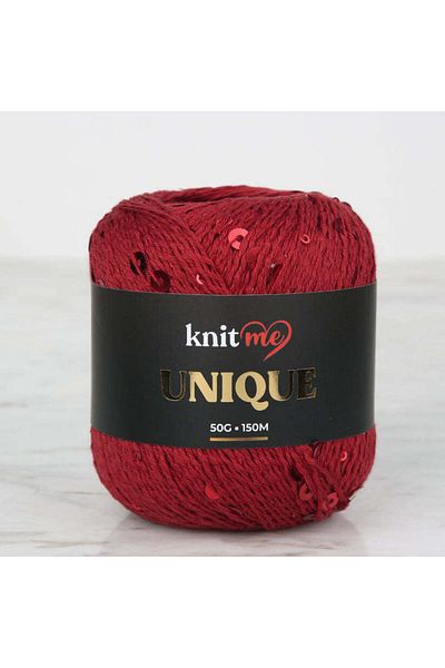 knitme Πλεκτό νήμα με μοναδική κόκκινη παγιέτα