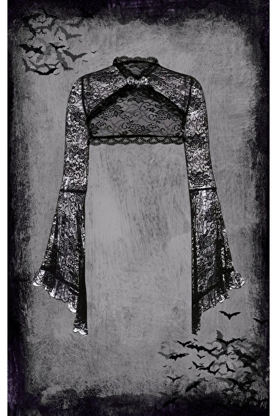 Genel Markalar Şık Siyah Dantelli Gotik Bolero, Tarzınıza Özgün Bir Dokunuş