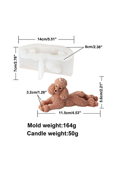 choice2 قالب كلب تيدي ثلاثي الأبعاد، قالب سيليكون لصنع الشموع على شكل كلب تيد...