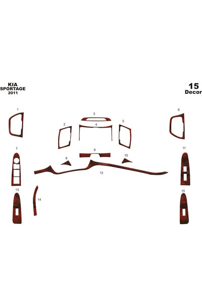 Marscockpitdesign كيا سبورتاج كونسول-توربيدو 2011 15 قطعة