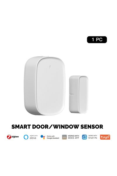 Choice5 White 1 PC MOES Tuya ZigBee Smart Window Door Gate Sensor Detector Smart Home Security Alarm System