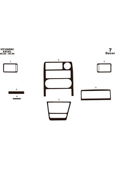 Marscockpitdesign هيونداي اكسل وحدة التحكم-توبيردو 1996-1999 7 قطع