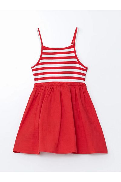 LC Waikiki Lcw Baby Red Heart Embroidered Girl's Camisole Dress