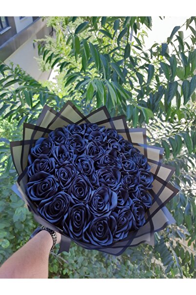 BUKET DÜNYASI 30 Lu Led Işıklı Solmayan Gül Buketi SİYAH GÜL DIŞI SİYAH
