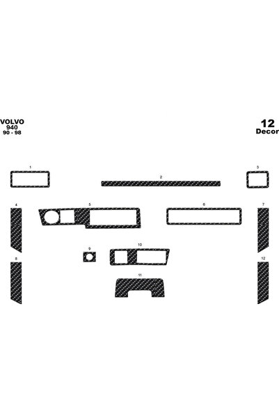 Marscockpitdesign فولفو 940 كونسول متوافق مع توربيد 1990-1998 12 قطعة