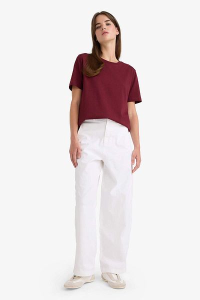 DeFacto Regular Fit Crew Neck Basic Plain Premium Short Sleeve T-Shirt A9428Ax25Au
