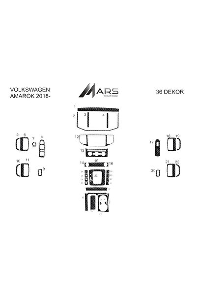 Marscockpitdesign فولكس واجن اماروك كونسول-توردو 2018- 36 قطعة