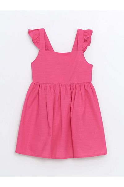 LC Waikiki Lcw Eco Fuchsia Square Collar Baby Girl Dress