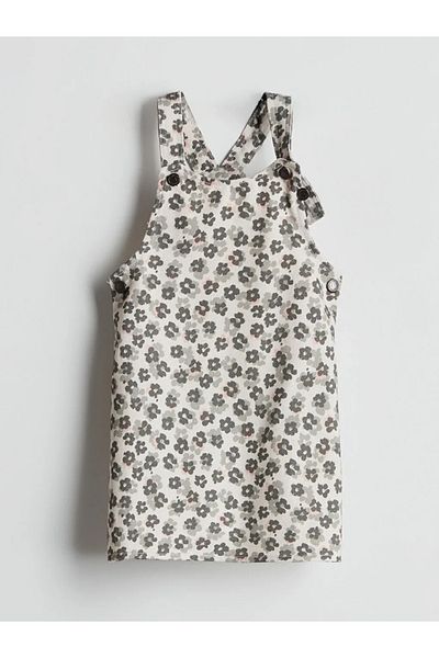 LC Waikiki Lcw Kids Gray Crew Neck Floral Girl's Dress