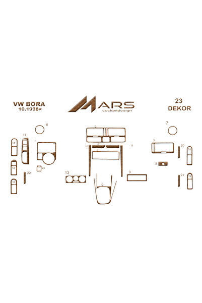 Marscockpitdesign فولكس واجن بورا 1998- كونسول- توربيدو 23 قطعة