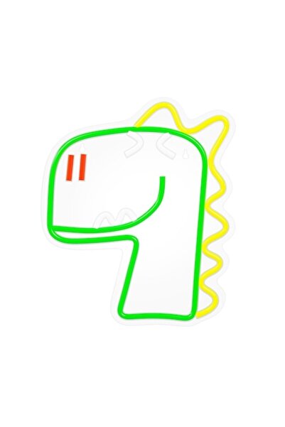 Dali Decorațiune de perete LED în formă de dinozaur, lumină colorată, 28x32x2...