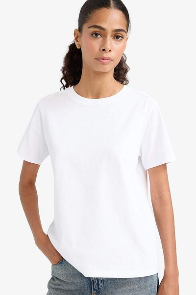 DeFacto Tricou cu mânecă scurtă, cu croiala normală, cu decolteu, de bază, simplu, premium A9428AX25AU