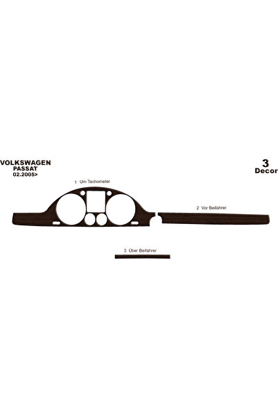 Marscockpitdesign لوحة عدادات فولكس فاجن باسات 2005-2010 3 قطع كونسول-تيربو