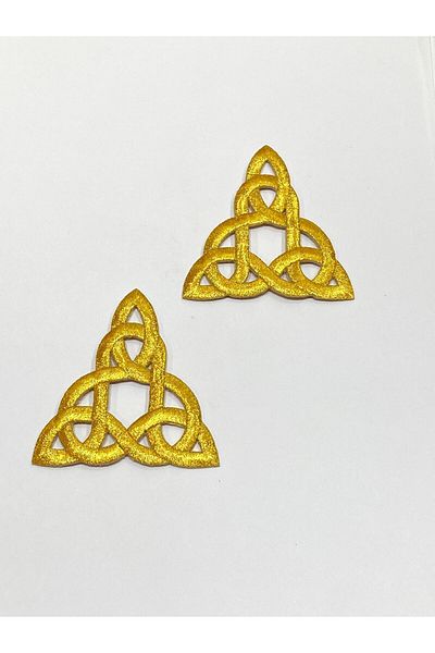 karantuhafiye Gold Glitter Iron-On Embroidery Applique/Glitter Applique Set of 2 # 3