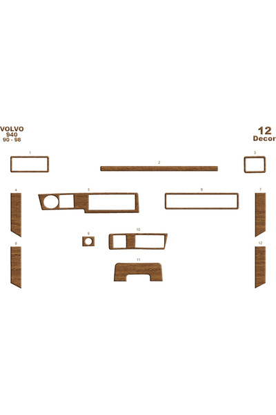 Marscockpitdesign فولفو 940 كونسول متوافق مع توربيد 1990-1998 12 قطعة
