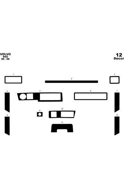 Marscockpitdesign فولفو 940 كونسول متوافق مع توربيد 1990-1998 12 قطعة