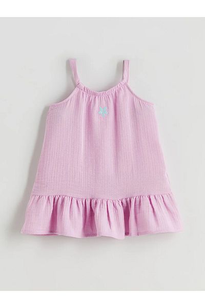 LC Waikiki Lcw Kids Lilac Floral Girl's Muslin Dress