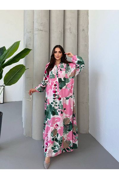 JESSE STORY Women's Hijab Dress Modal Fabric Patterned Dress