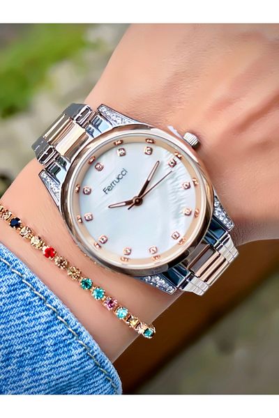 Ferrucci Women's Wristwatch Steel Cord 3 Atm Water Resistant Bracelet Gift