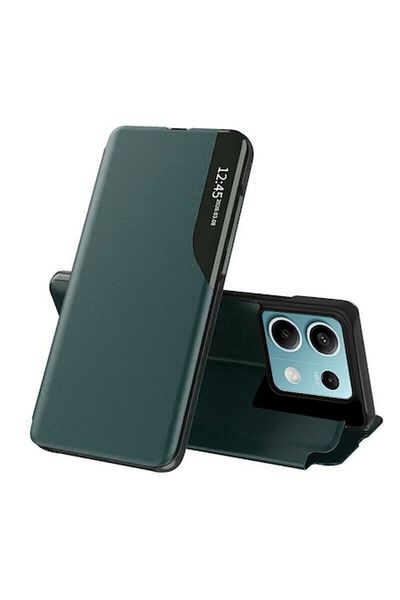 Dali Husă de protecție cu flip pentru Xiaomi Redmi Note 13 5G, eFold, piele, verde închis