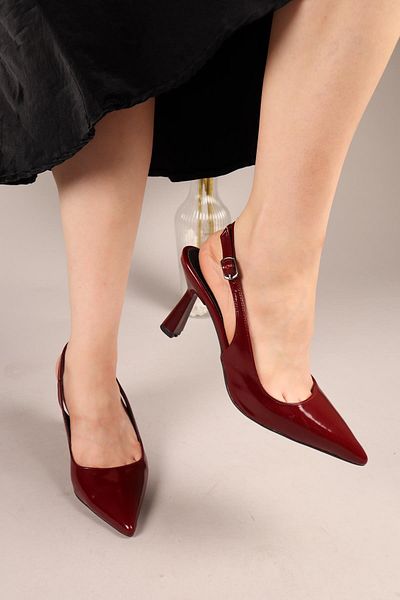 Birikon Luma Open Back Stiletto Claret Red